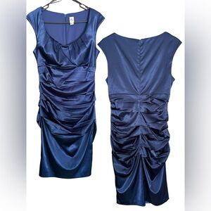 Sangria Navy Gathered Midi Dress